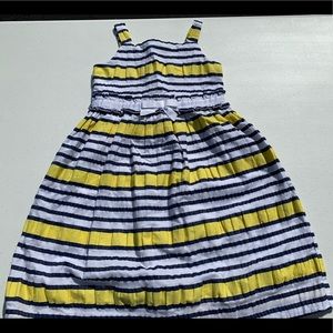 Janie and Jack Girls navy and yellow summer dress
